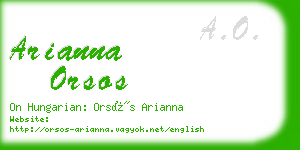 arianna orsos business card
